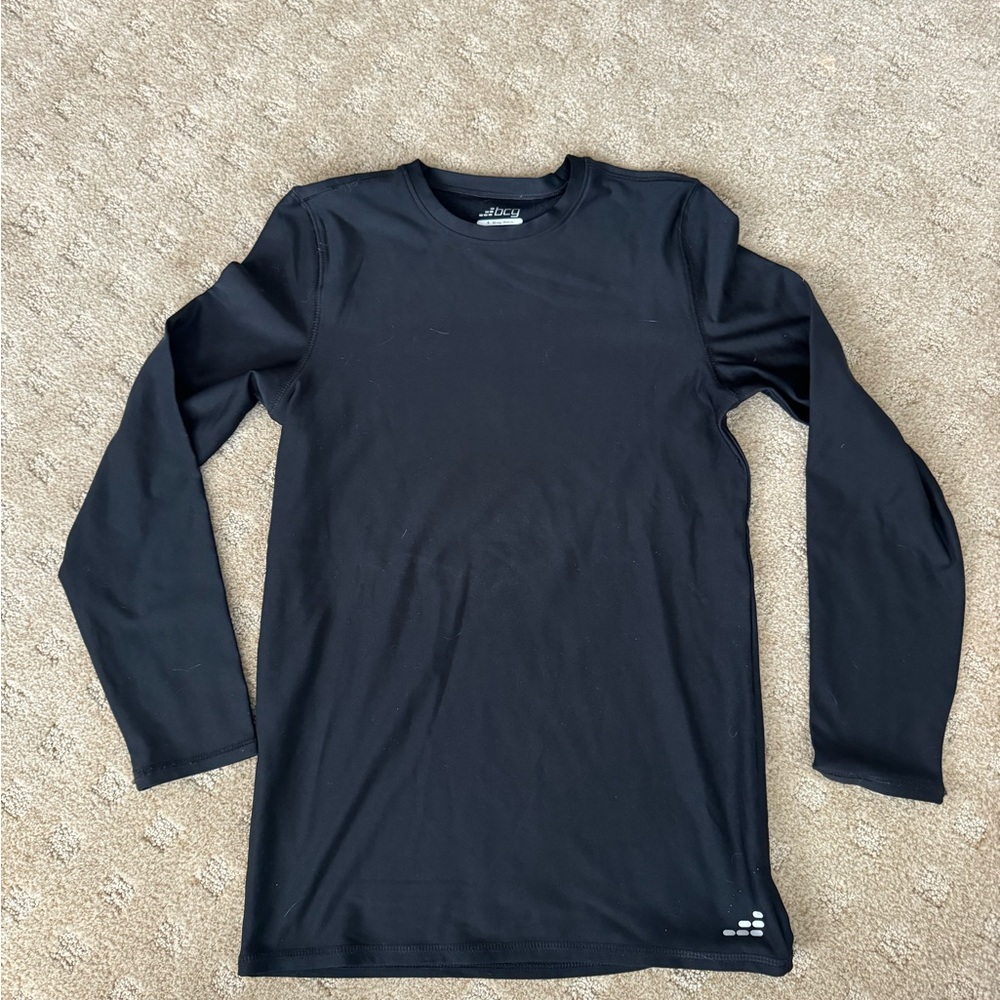 BCG Kids Cold Weather Long Sleeve Crew Shirt, large 14/26, black